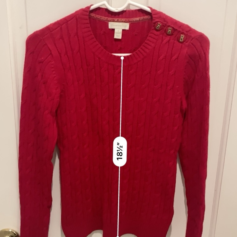 Red Cable knit CHARTER CLUB sweater S
